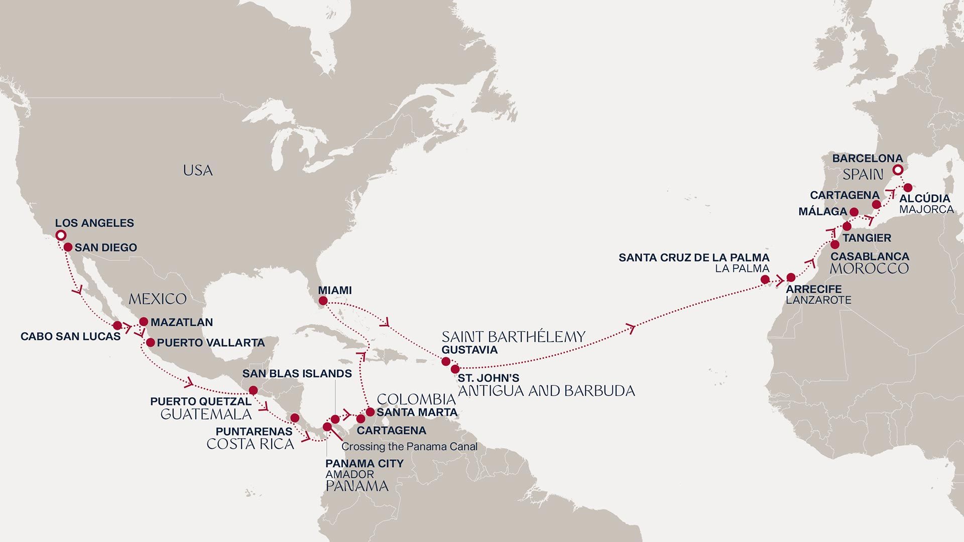 A Grand Journey from Latin Shores to European Enclaves Itinerary Map